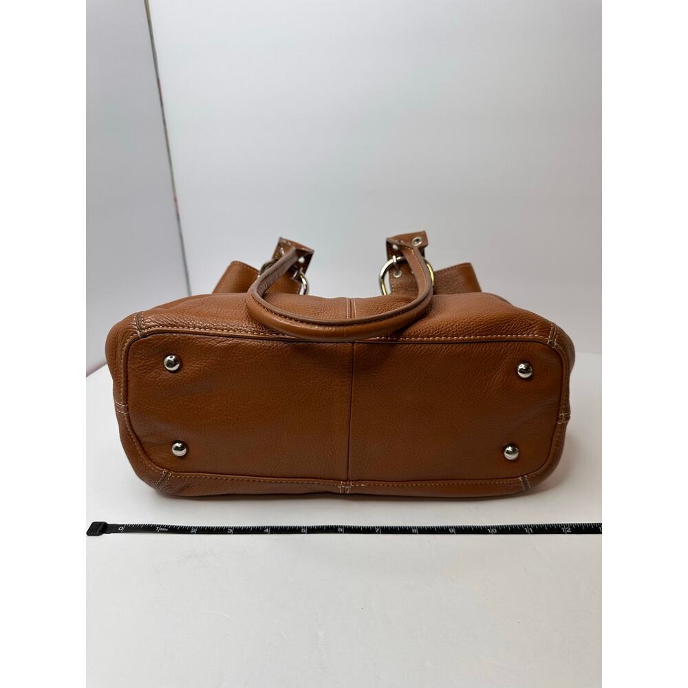 Tignanello Genuine Leather Shoulder Satchel Bag Classic Tan/Brown - Picture 5 of 7